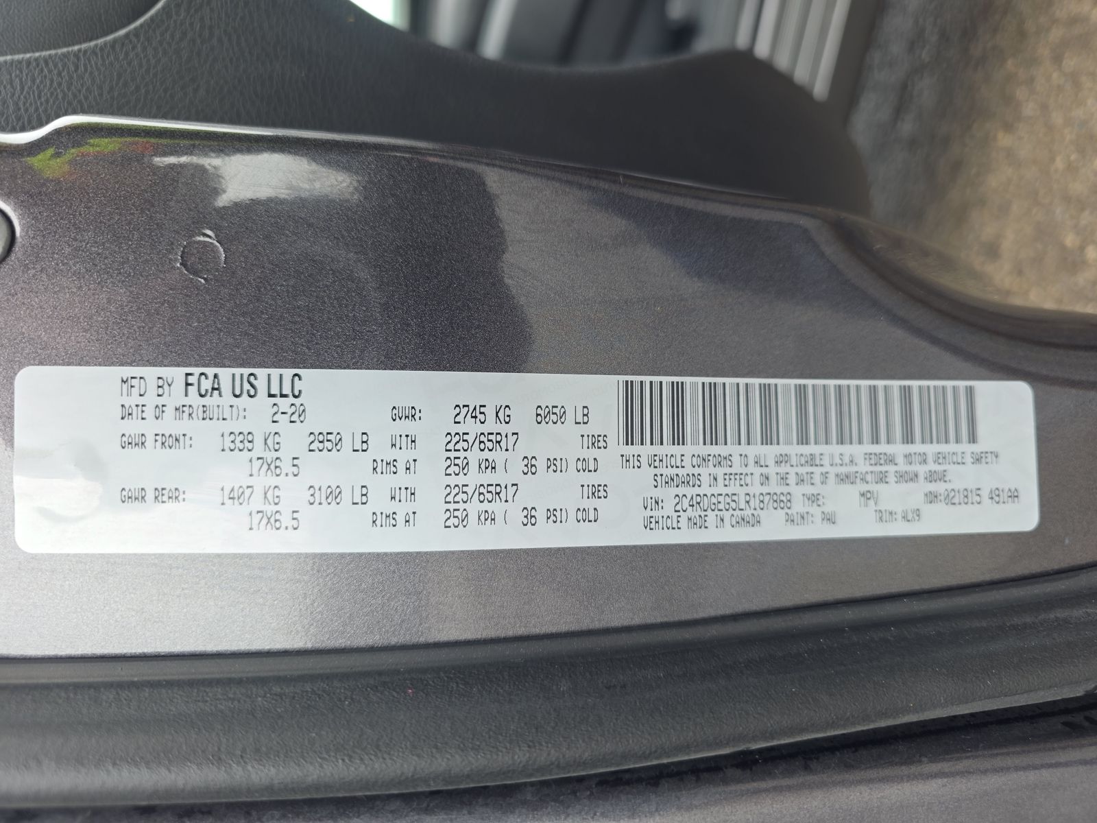 2020 Dodge Grand Caravan GT FWD