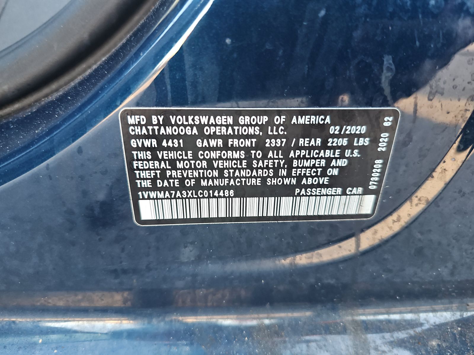2020 Volkswagen Passat 2.0T R-Line FWD