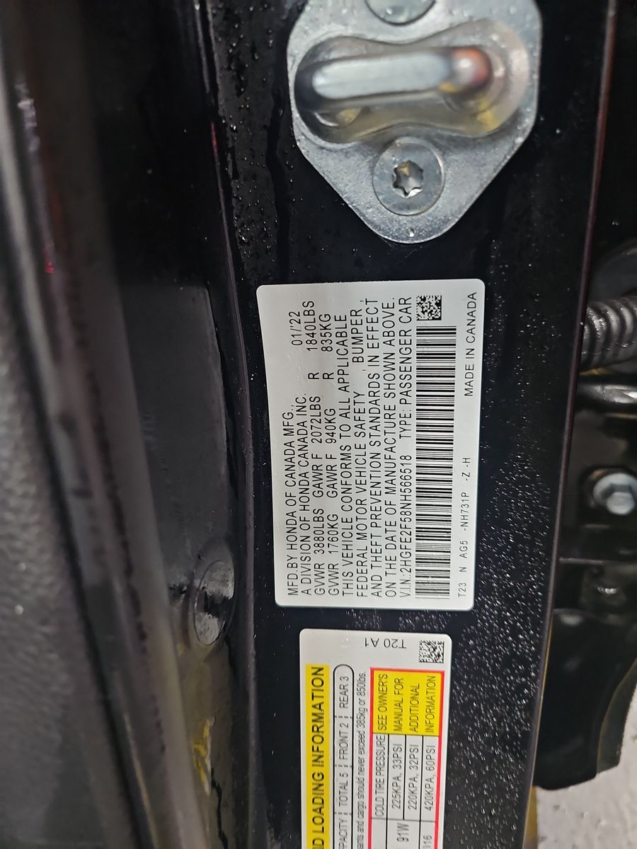 2022 Honda Civic Sedan Sport FWD