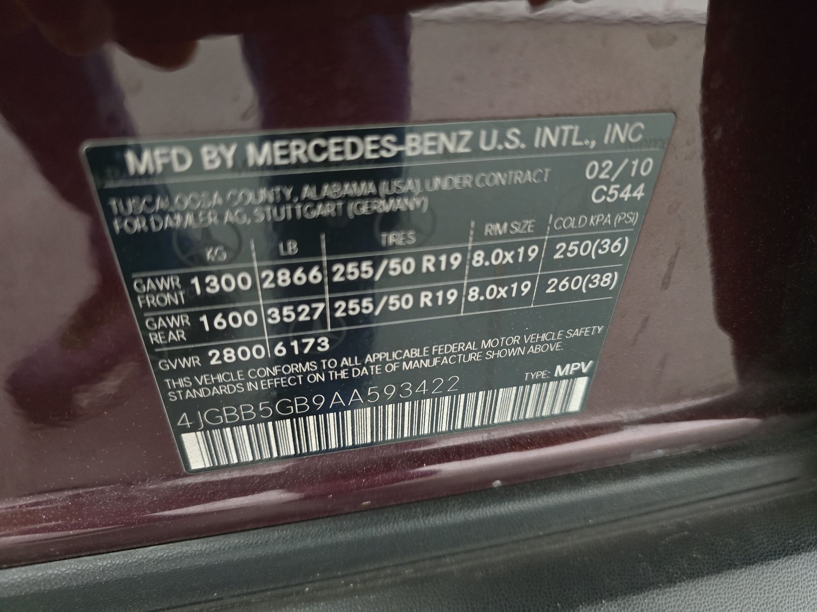 2010 Mercedes-Benz M-Class ML 350 RWD