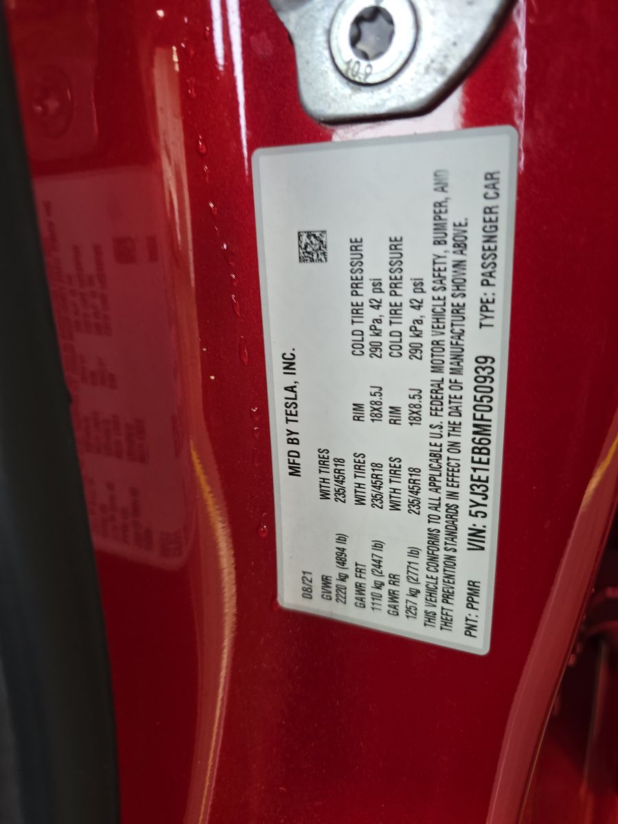 2021 Tesla Model 3 Long Range AWD