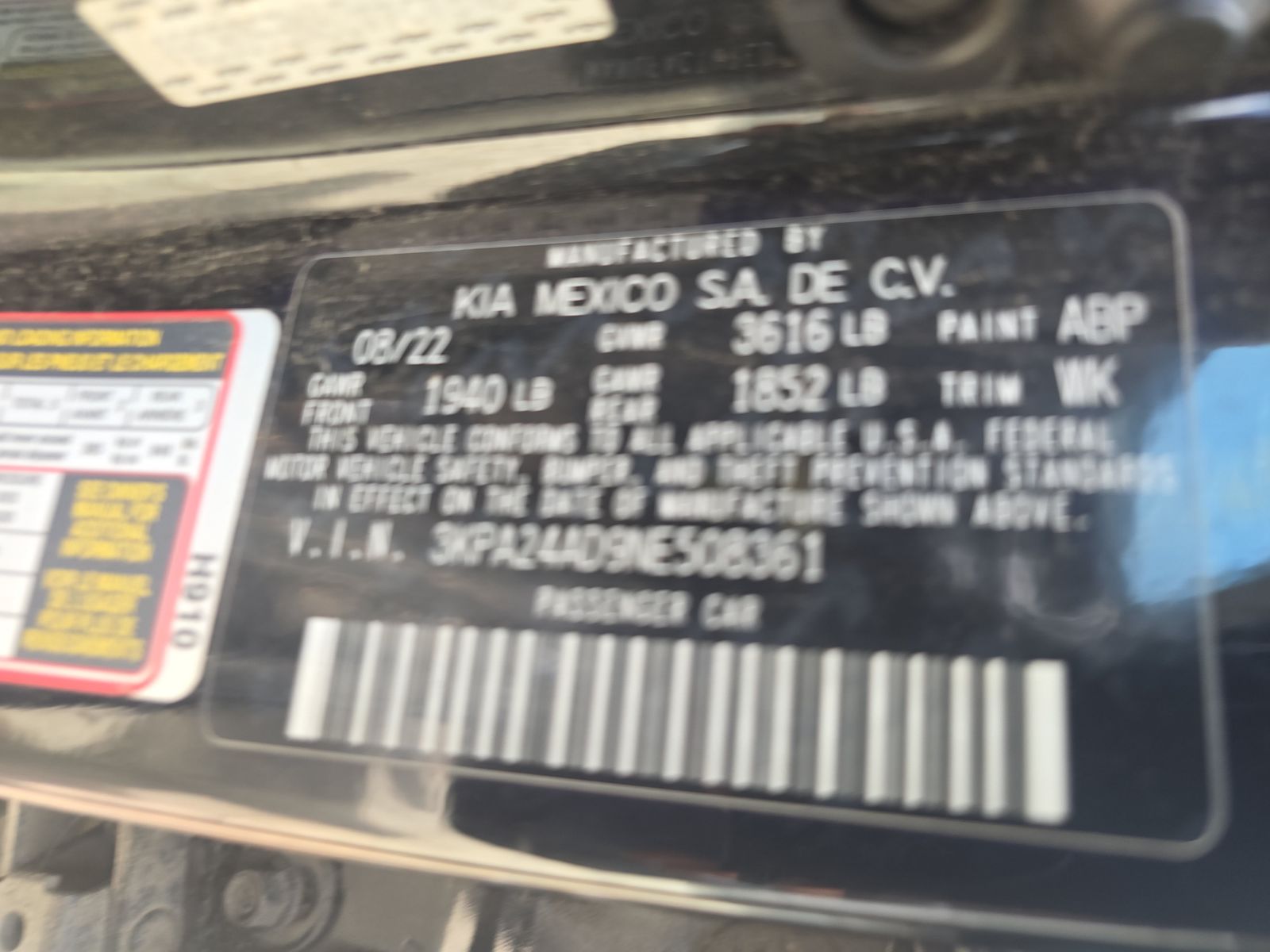 2022 Kia Rio S FWD