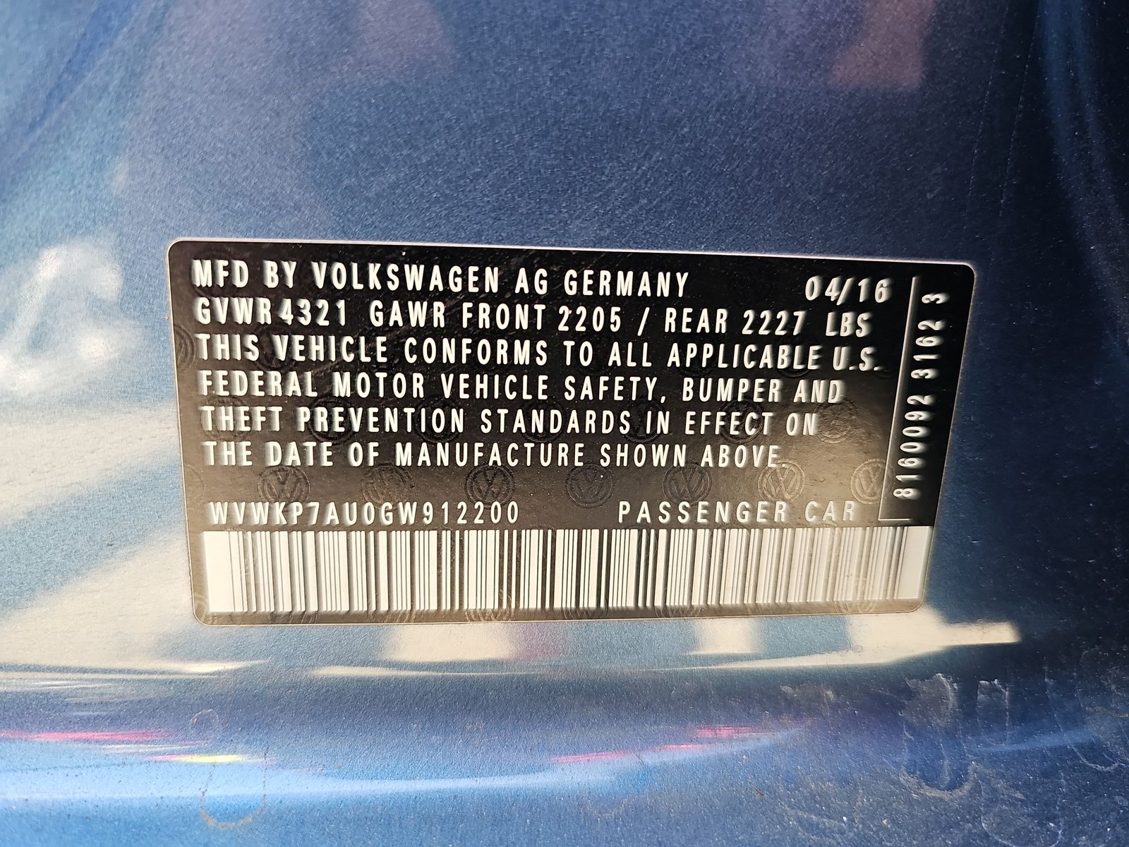 2016 Volkswagen Golf Electric SE FWD