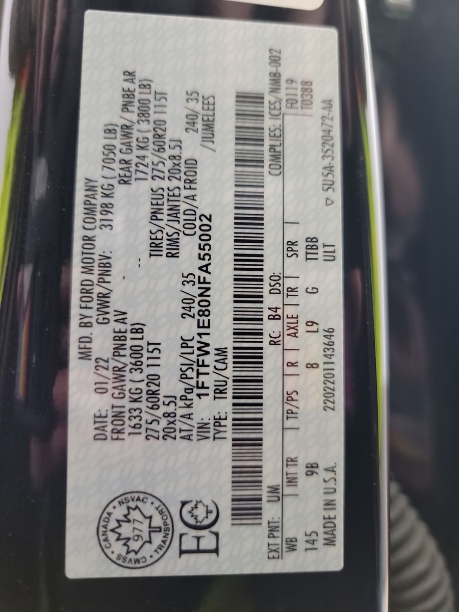 2022 Ford F-150 Platinum AWD