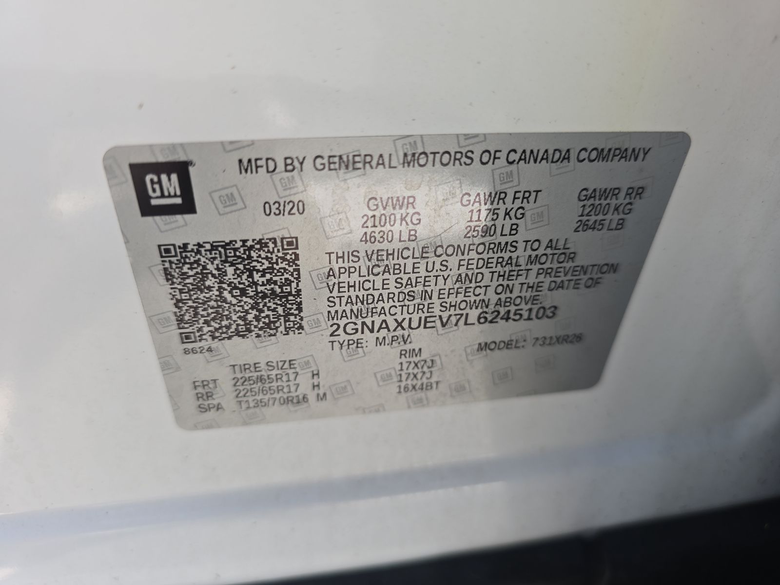 2020 Chevrolet Equinox LT AWD