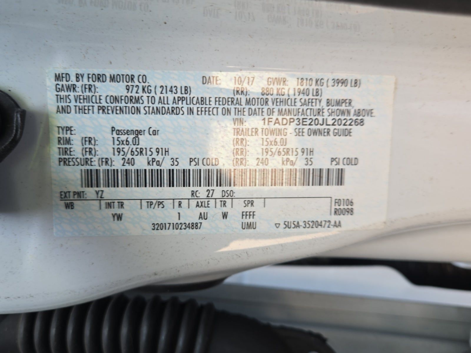 2018 Ford Focus S FWD