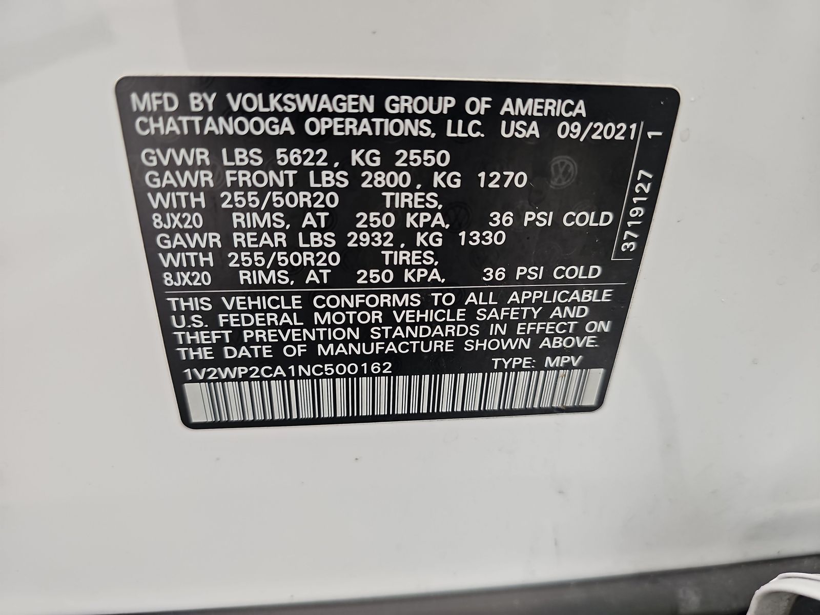 2022 Volkswagen Atlas 2.0T SE FWD