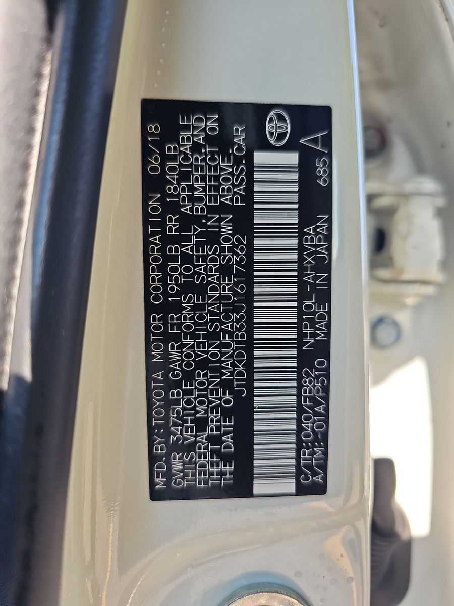 2018 Toyota Prius c Two FWD