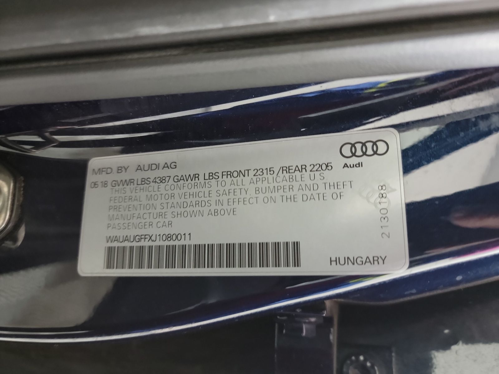 2018 Audi A3 2.0T Premium FWD
