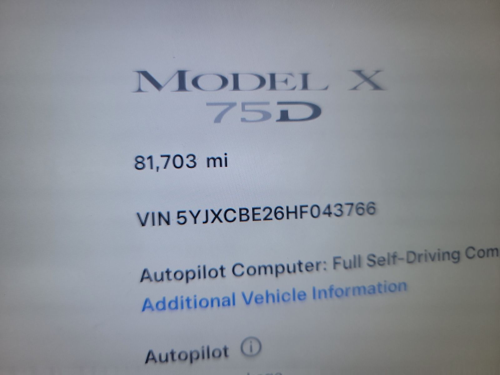 2017 Tesla Model X 75D AWD