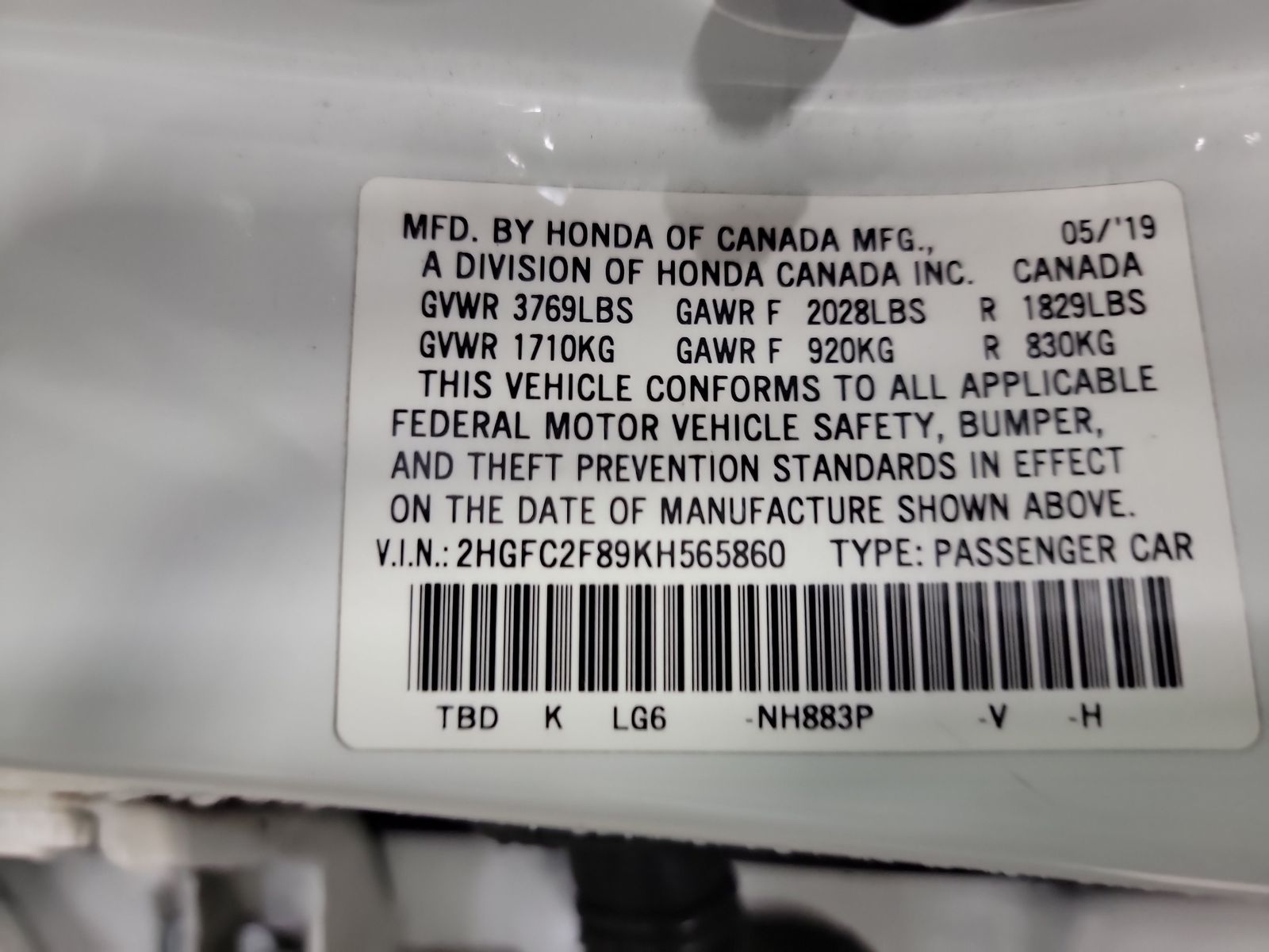 2019 Honda Civic Sedan Sport FWD