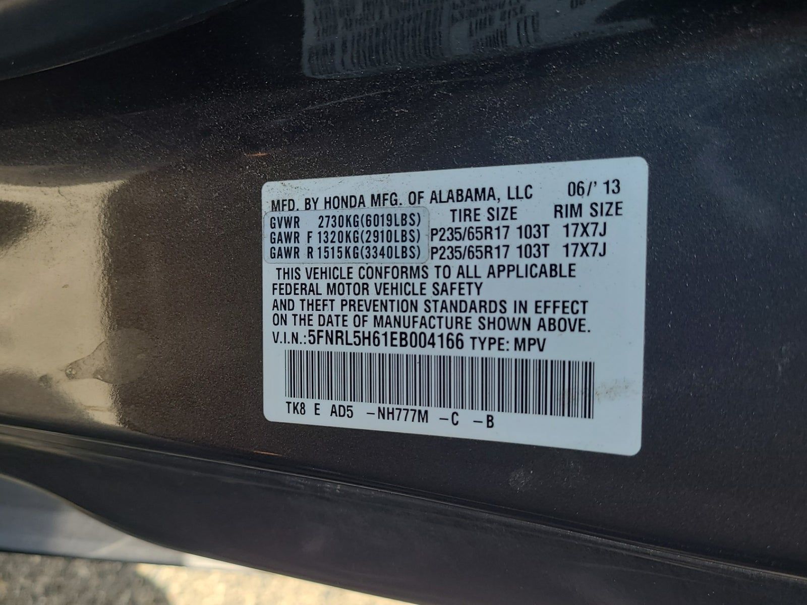 2014 Honda Odyssey EX-L FWD