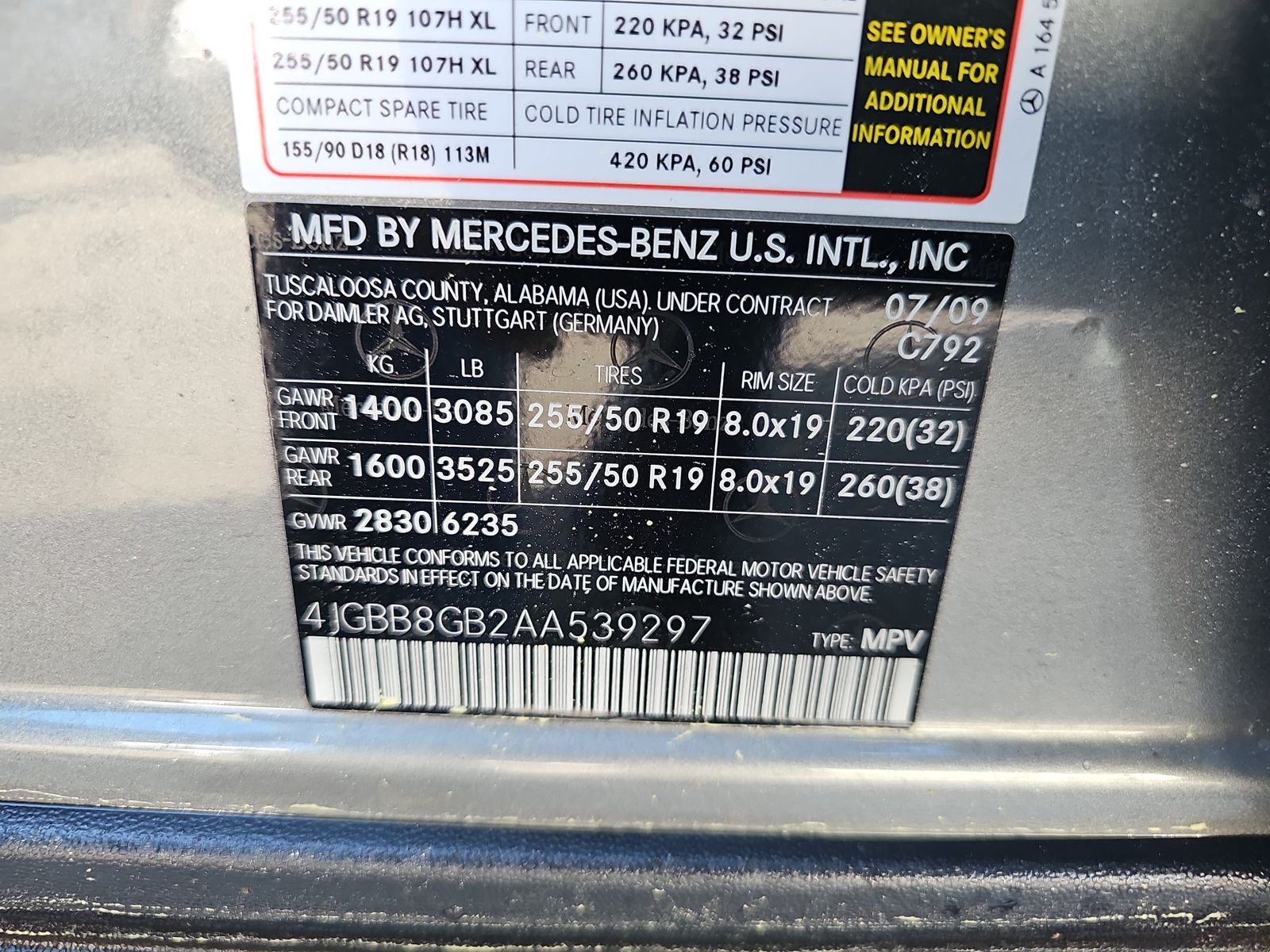 2010 Mercedes-Benz M-Class ML 350 AWD