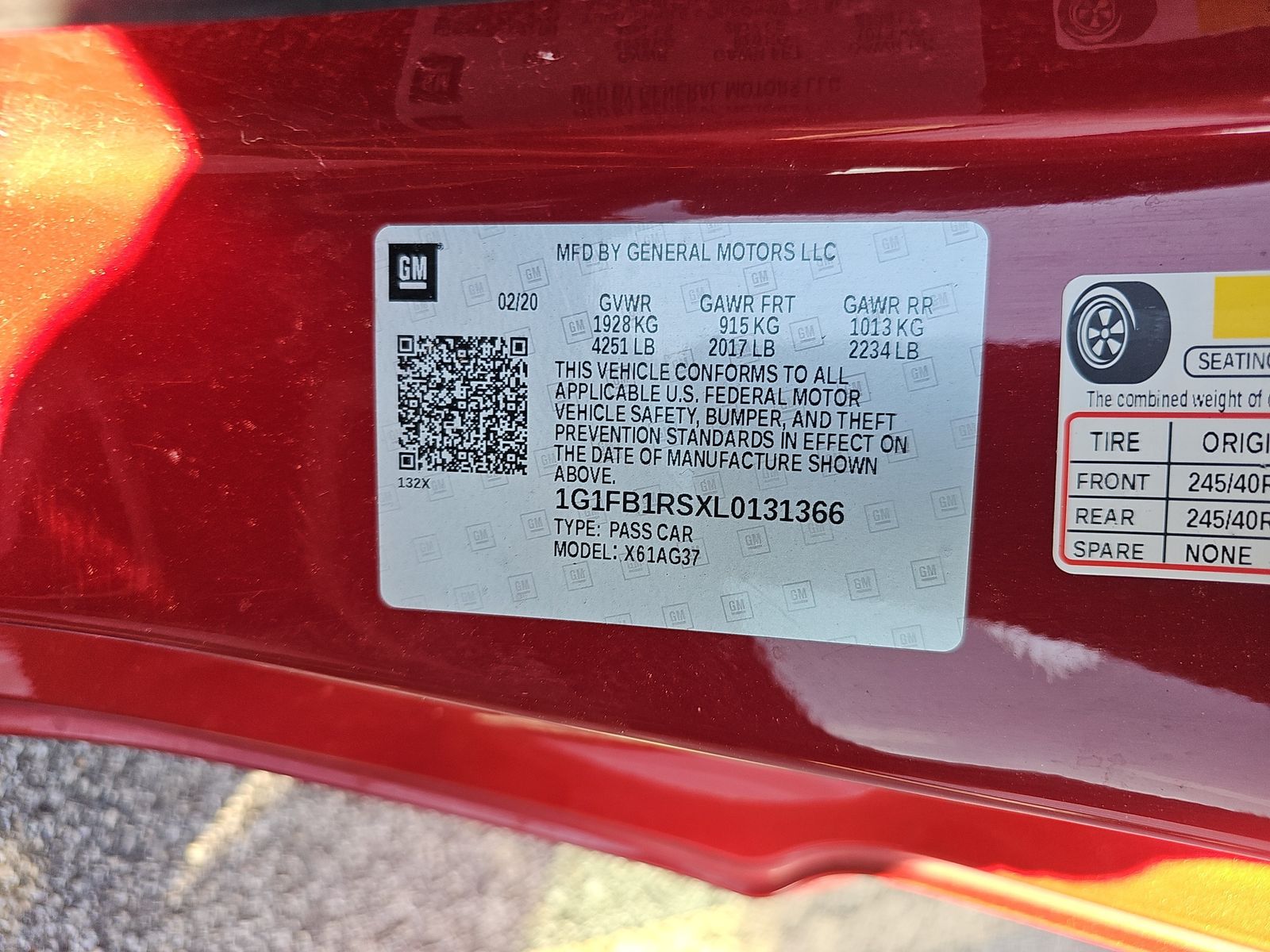 2020 Chevrolet Camaro 1LT RWD