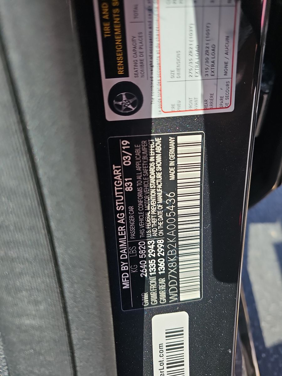 2019 Mercedes-Benz Mercedes-AMG GT AMG GT 63 S AWD