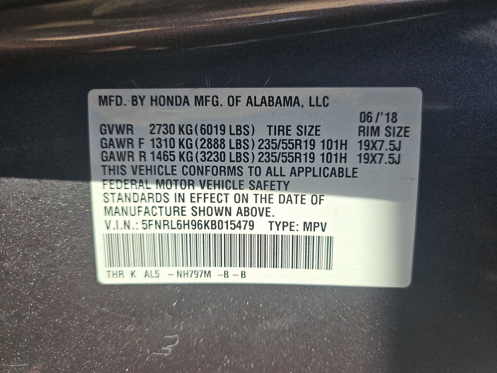 2019 Honda Odyssey Elite FWD