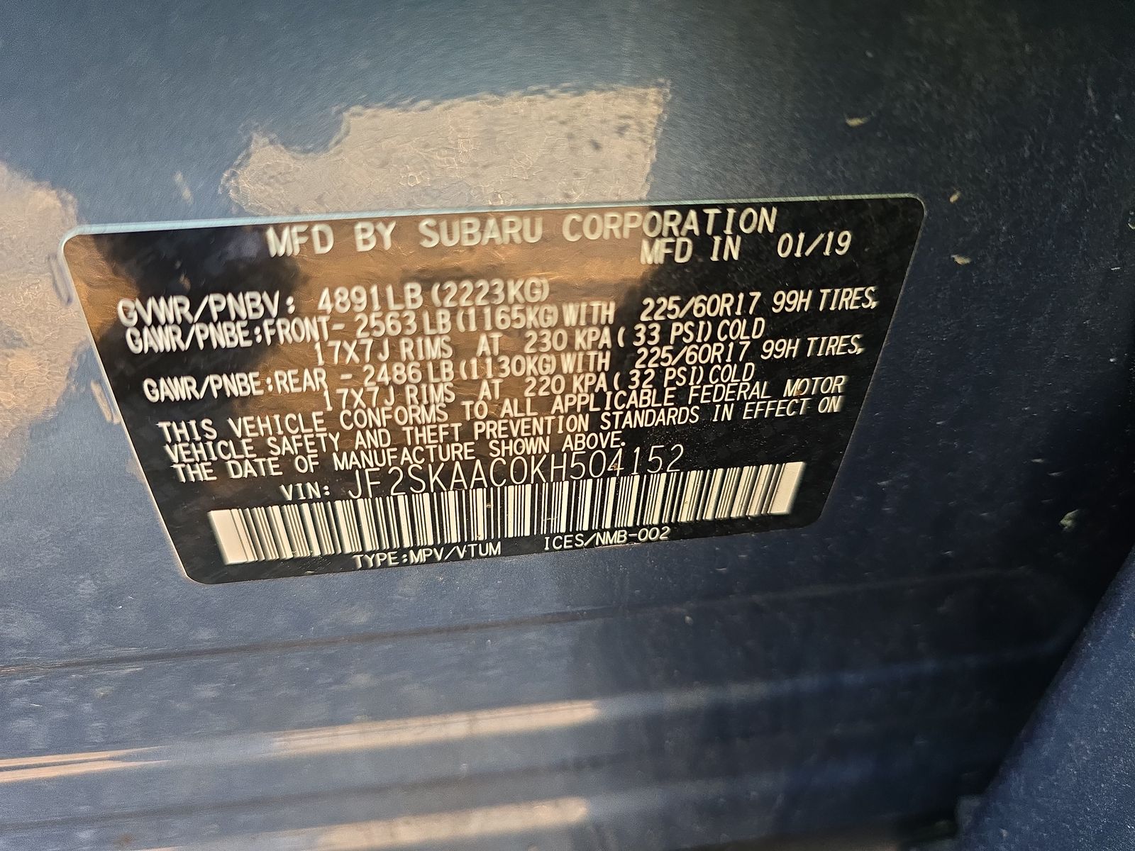 2019 Subaru Forester Base AWD