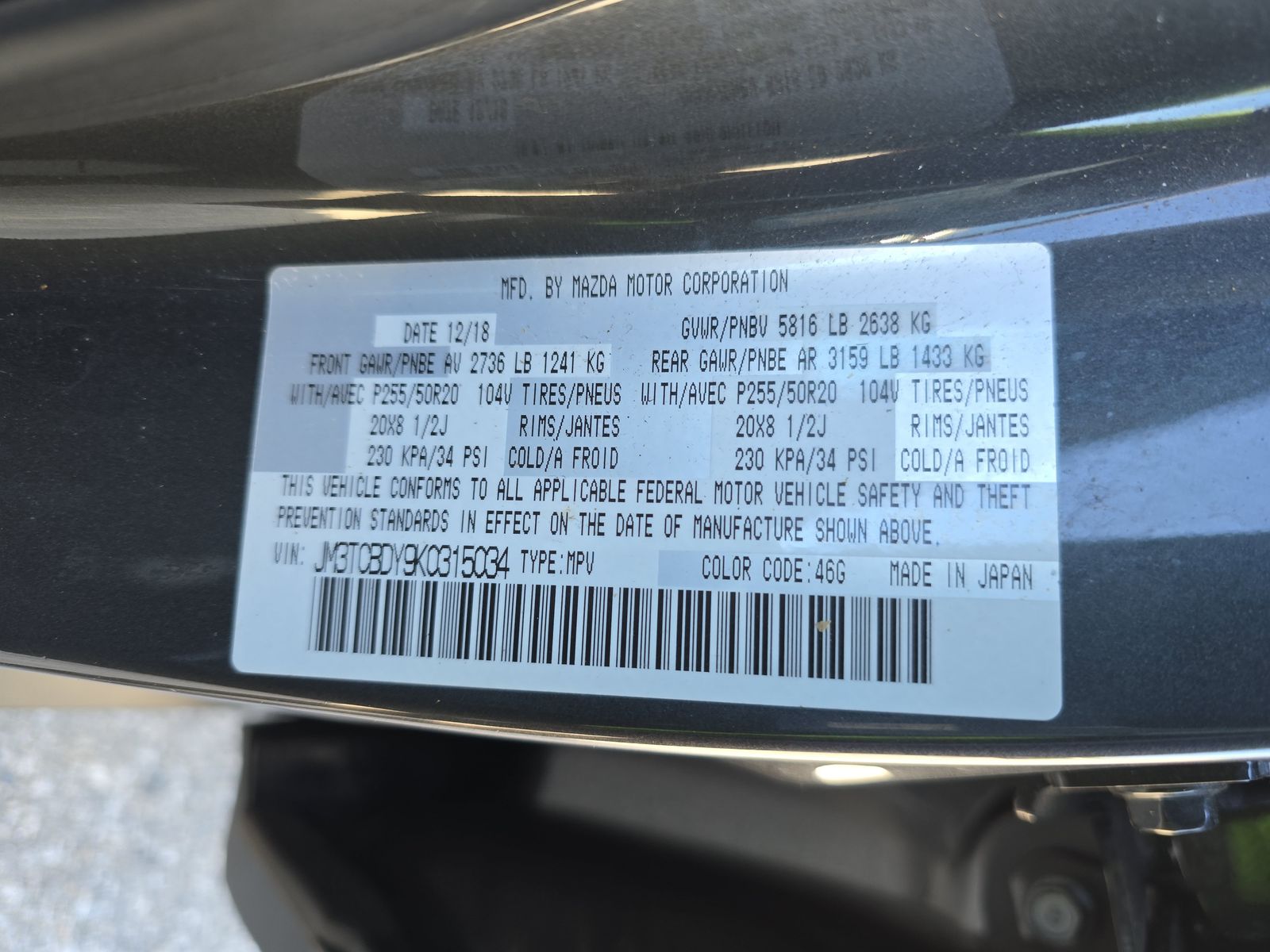 2019 MAZDA CX-9 Grand Touring AWD