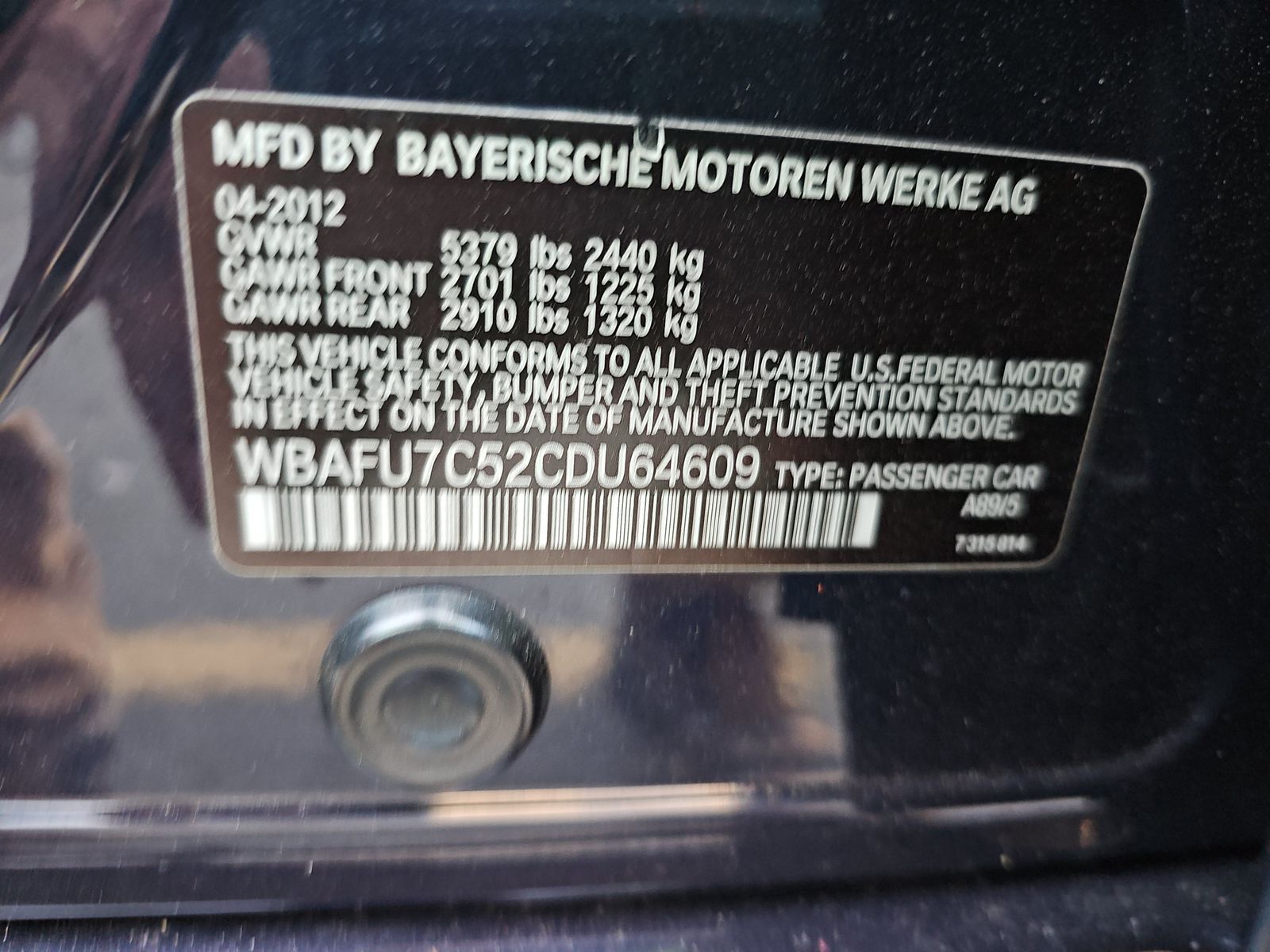 2012 BMW 5 Series 535i xDrive AWD