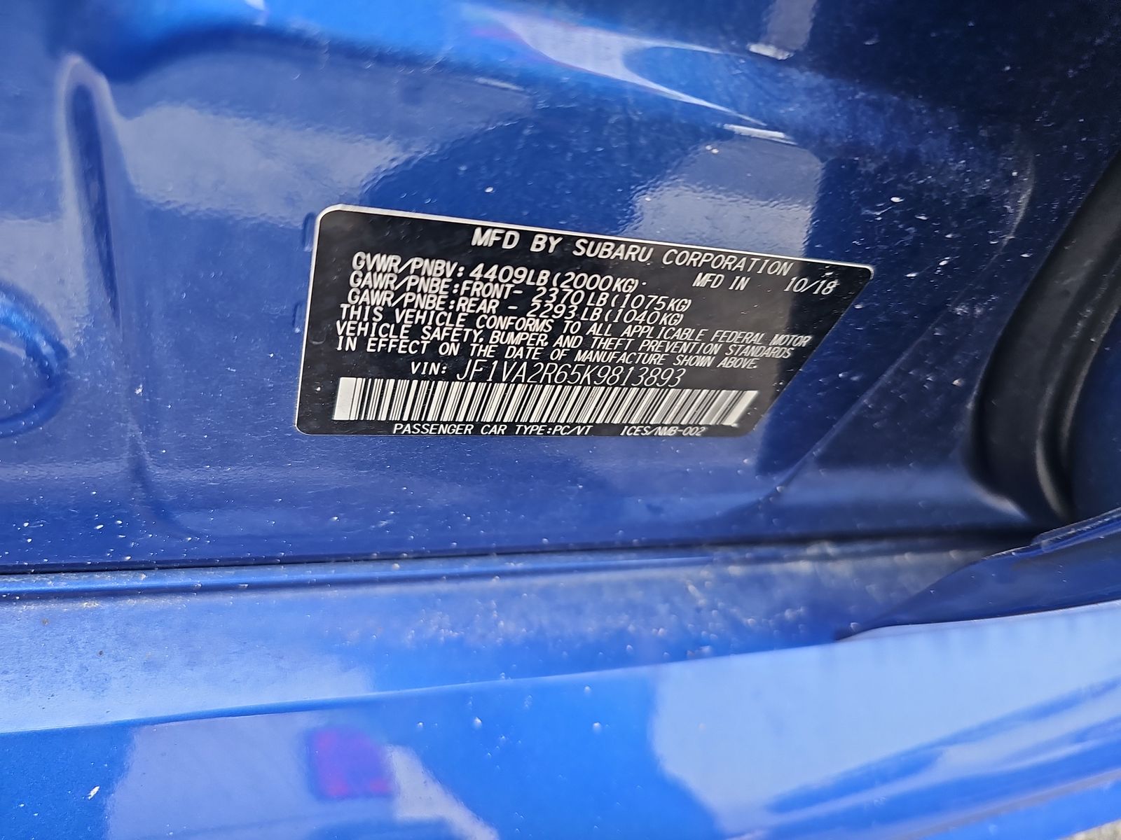 2019 Subaru WRX STi AWD