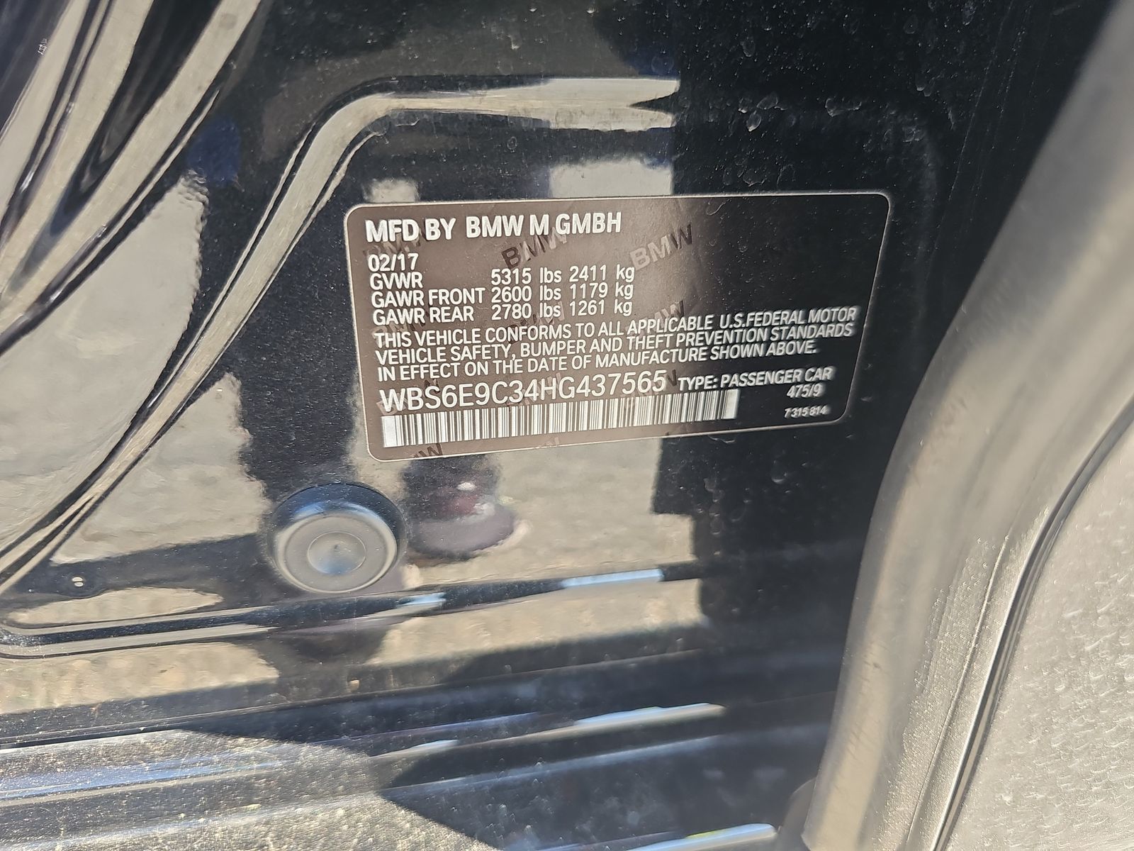 2017 BMW M6 Base RWD