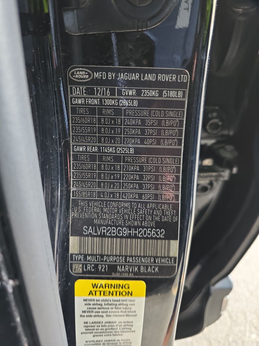 2017 Land Rover Range Rover Evoque HSE AWD