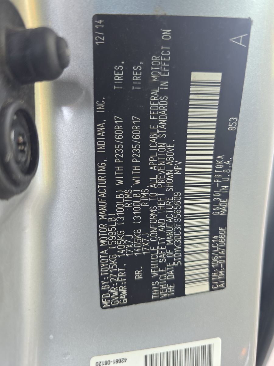 2015 Toyota Sienna XLE Premium FWD