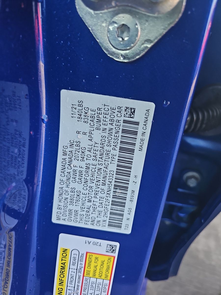 2022 Honda Civic Sedan Sport FWD