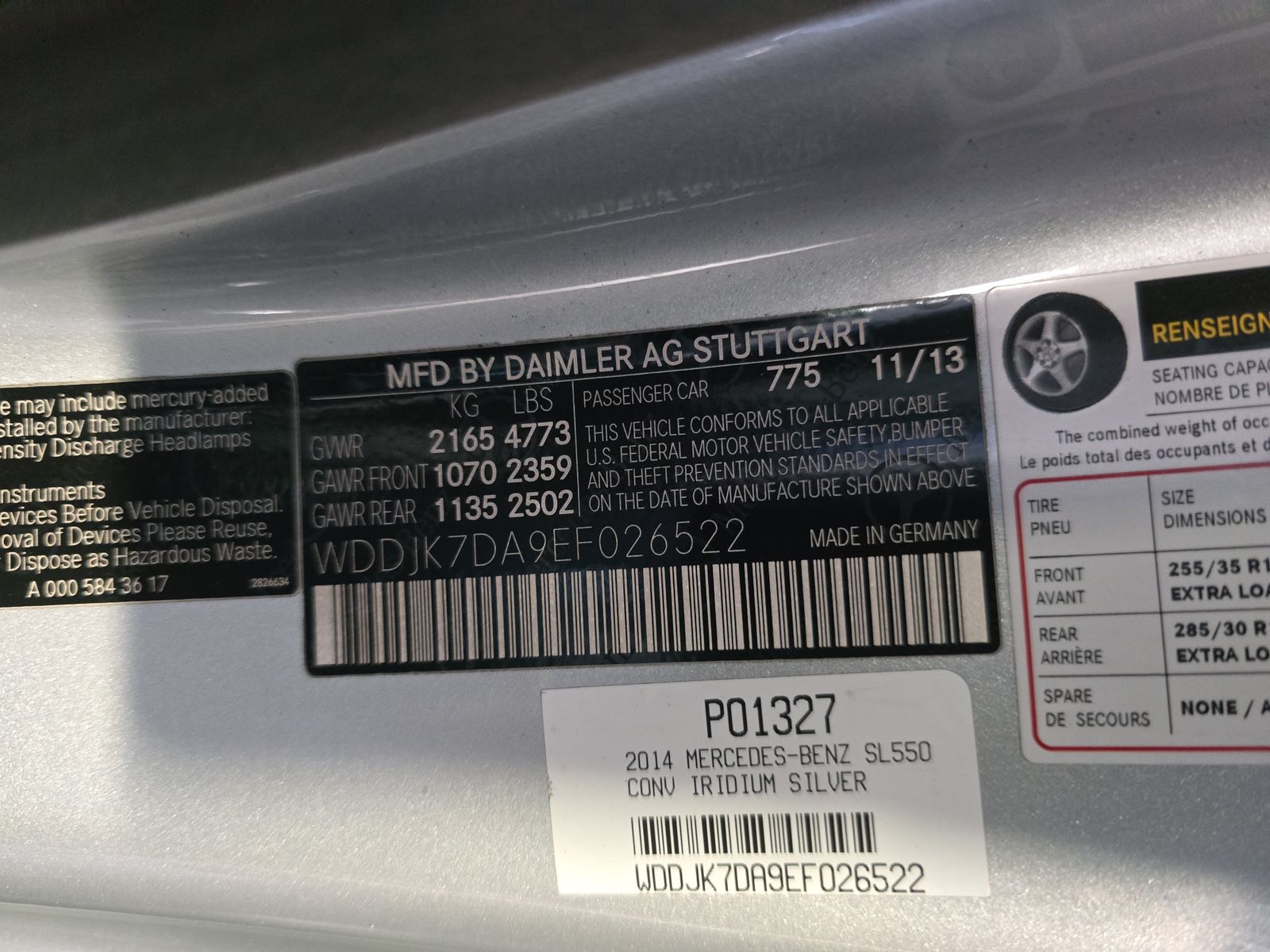 2014 Mercedes-Benz SL-Class SL 550 RWD