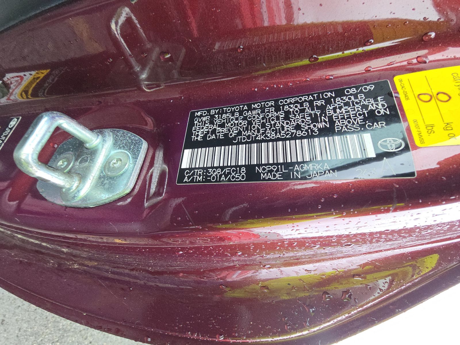 2010 Toyota Yaris Base FWD