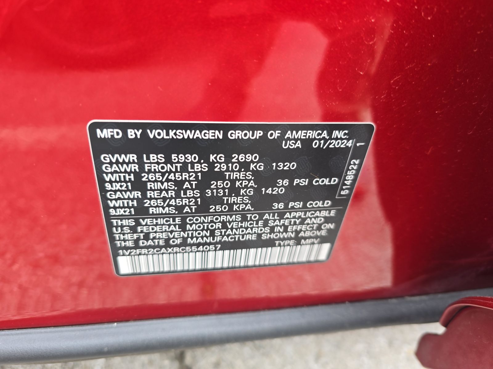 2024 Volkswagen Atlas 2.0T SEL Premium R-Line AWD
