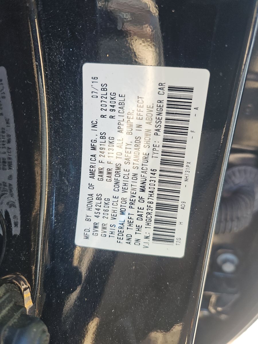 2017 Honda Accord Sedan EX-L FWD