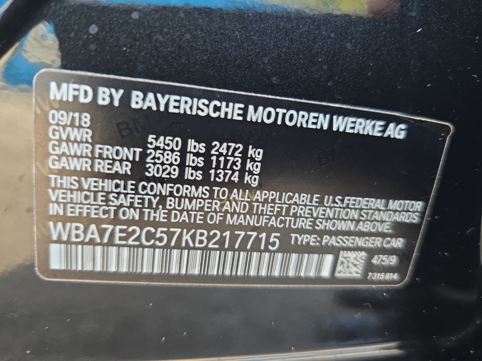 2019 BMW 7 Series 740i RWD