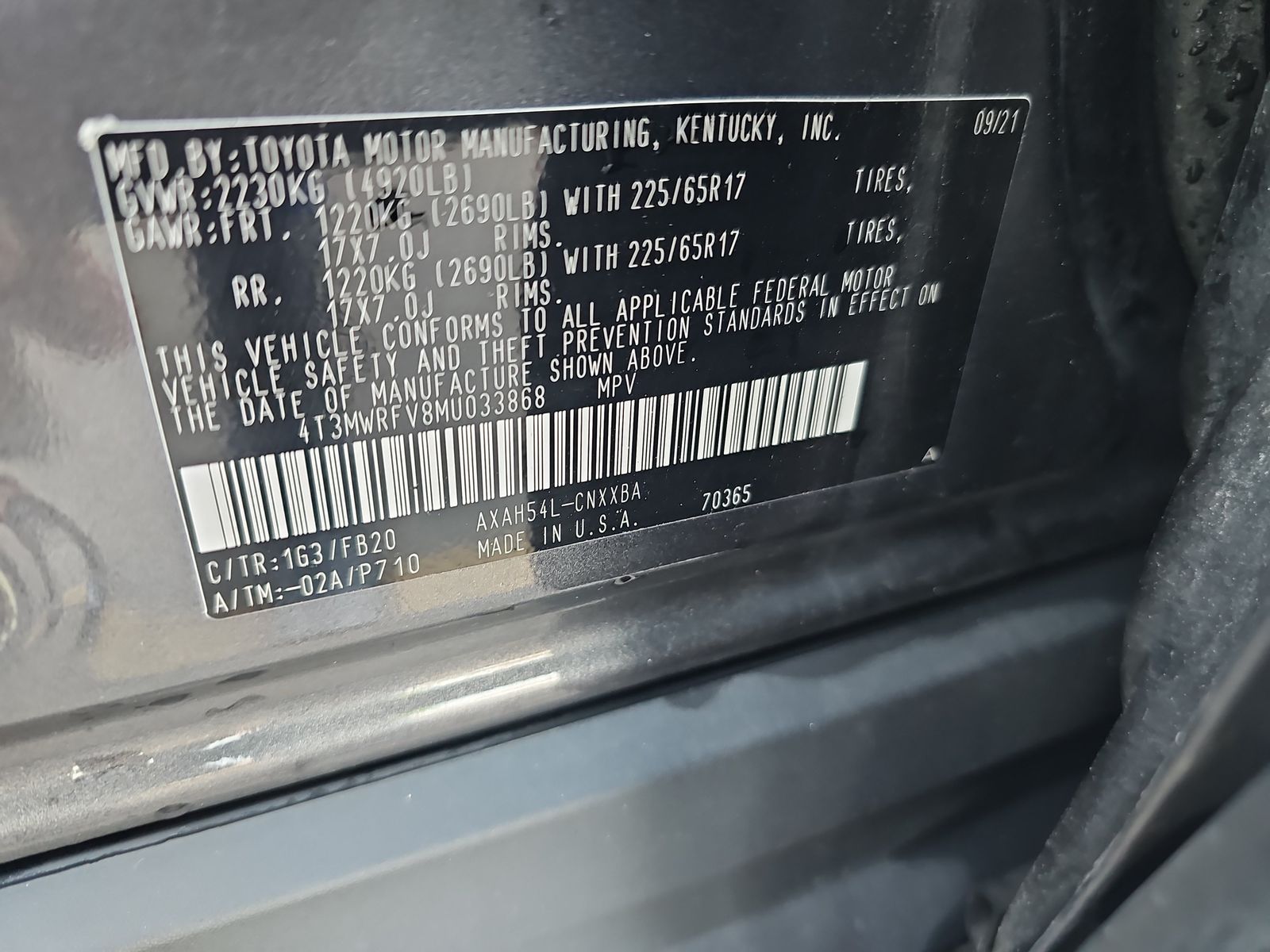 2021 Toyota RAV4 Hybrid LE AWD