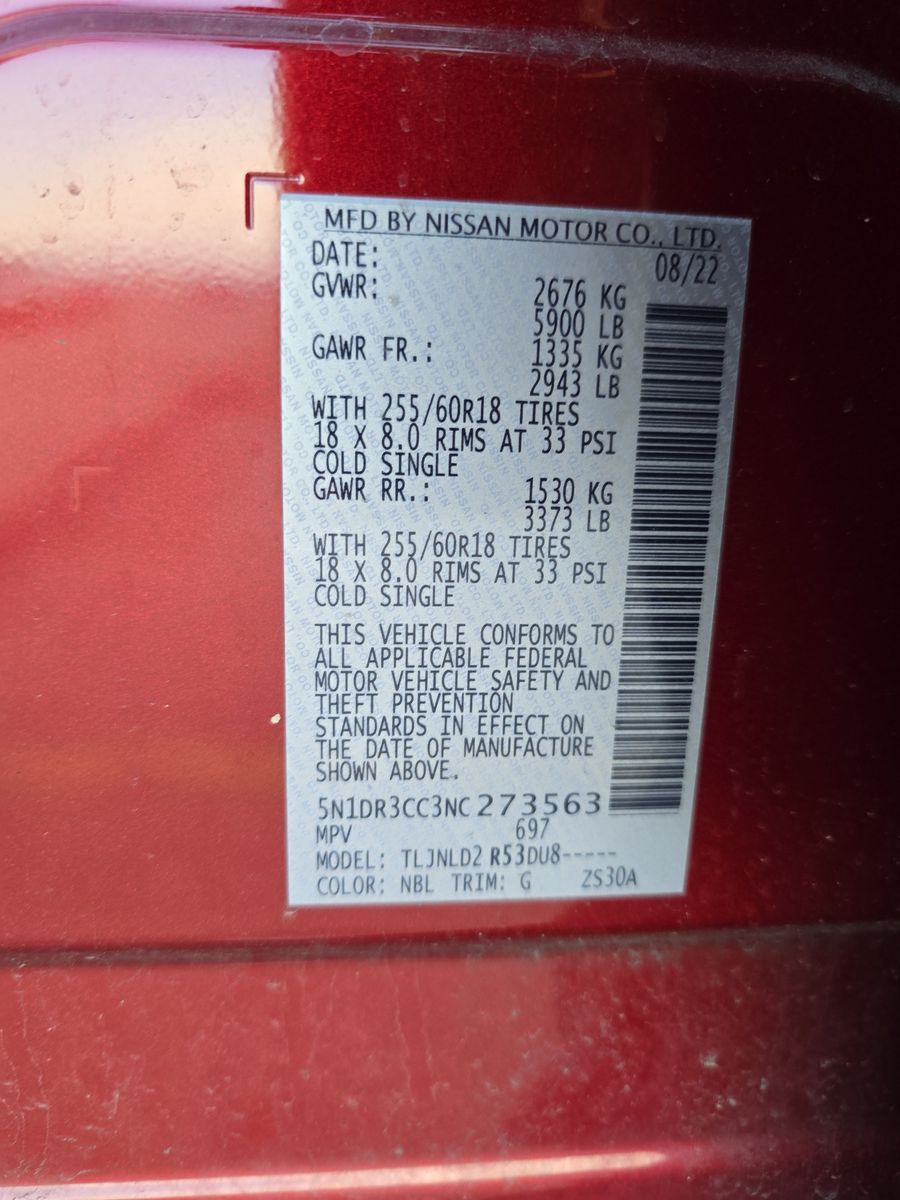 2022 Nissan Pathfinder SL AWD