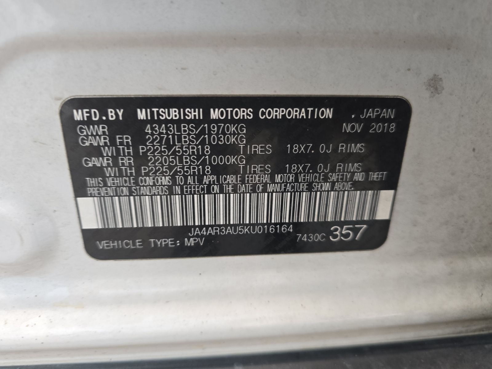 2019 Mitsubishi Outlander Sport SE AWD