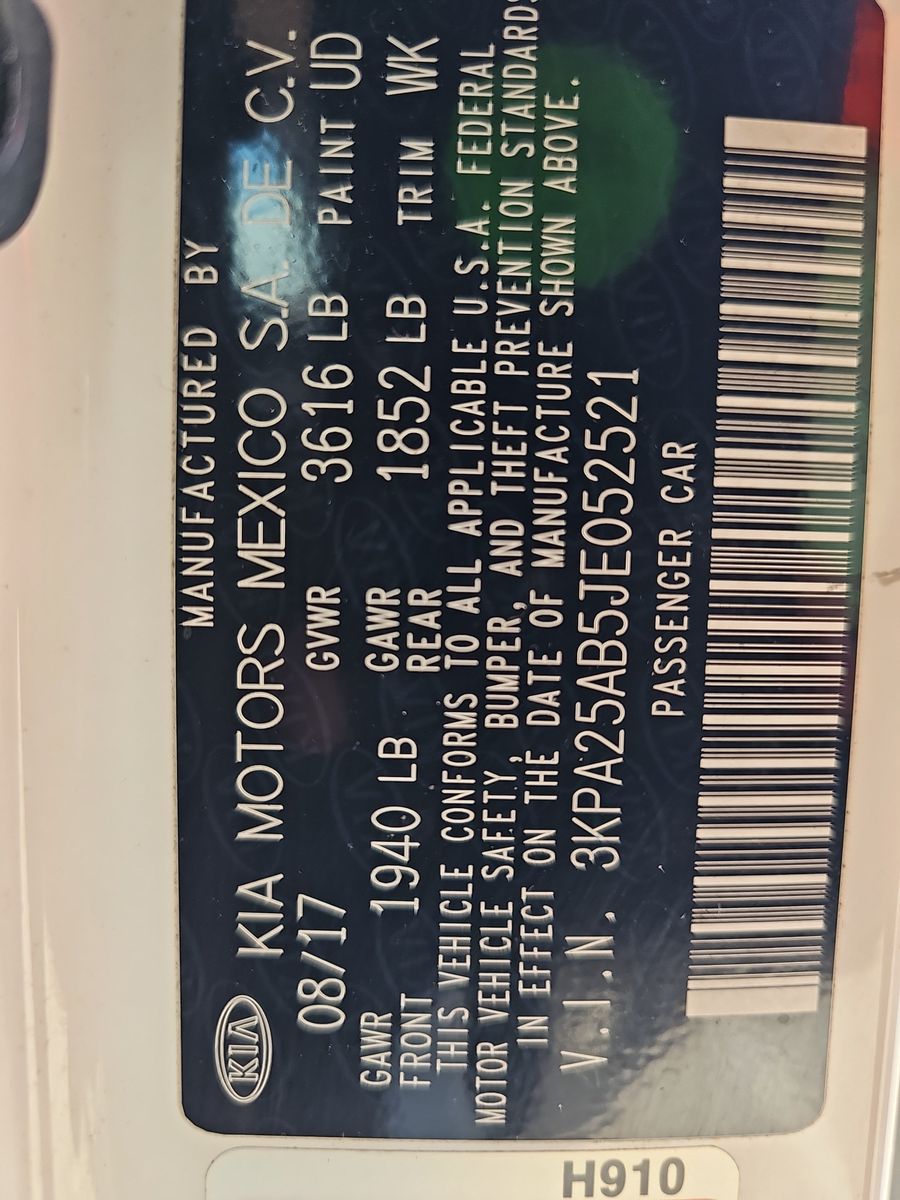 2018 Kia Rio LX FWD
