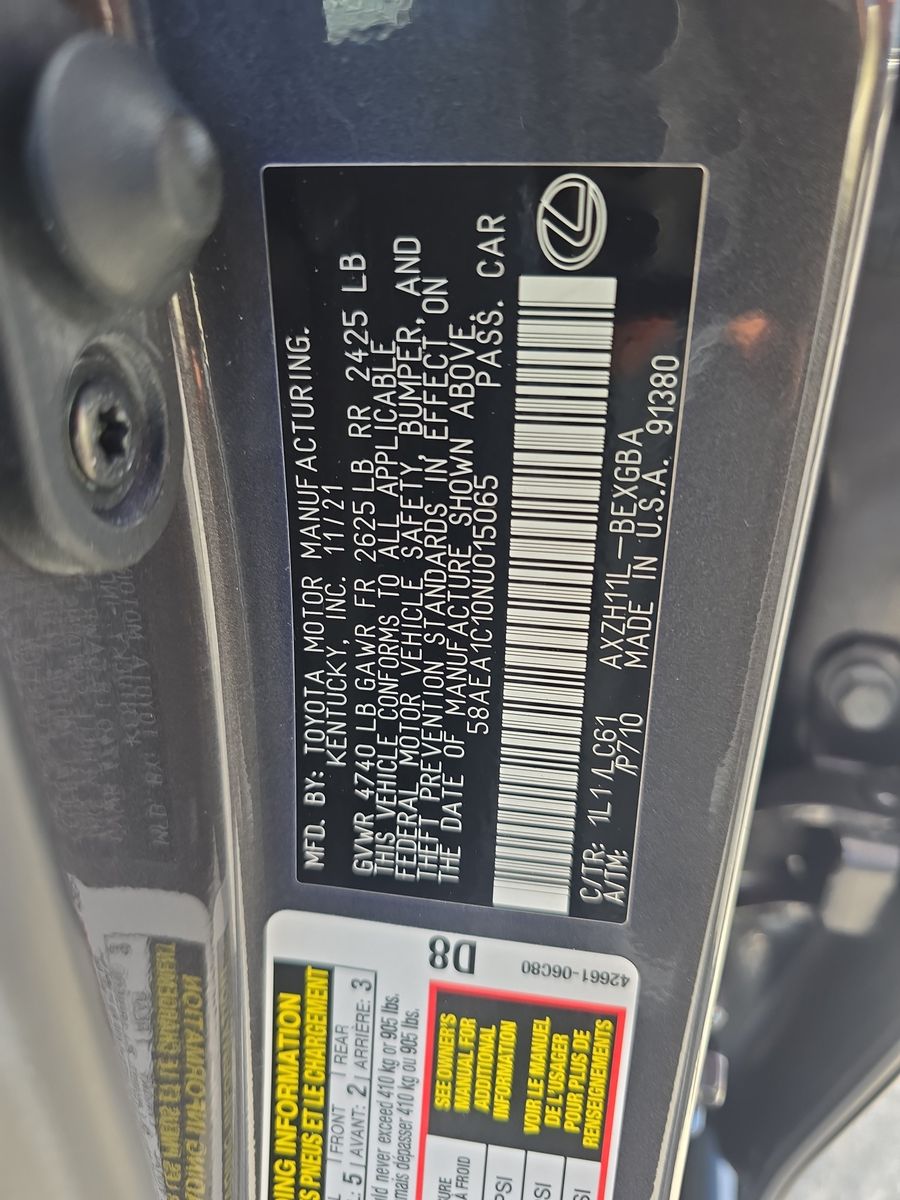 2022 Lexus ES ES 300h Luxury FWD