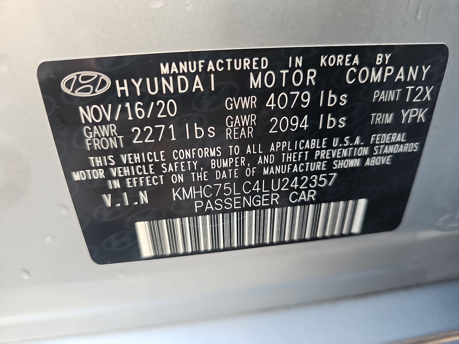 2020 Hyundai Ioniq Hybrid SE FWD
