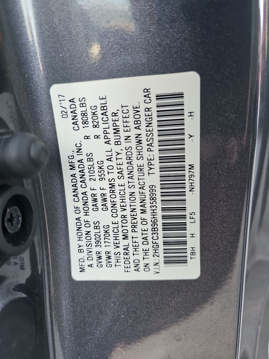 2017 Honda Civic Coupe Touring FWD