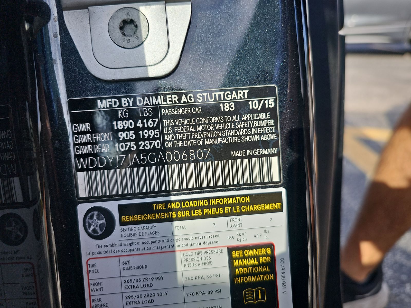 2016 Mercedes-Benz Mercedes-AMG GT AMG S RWD