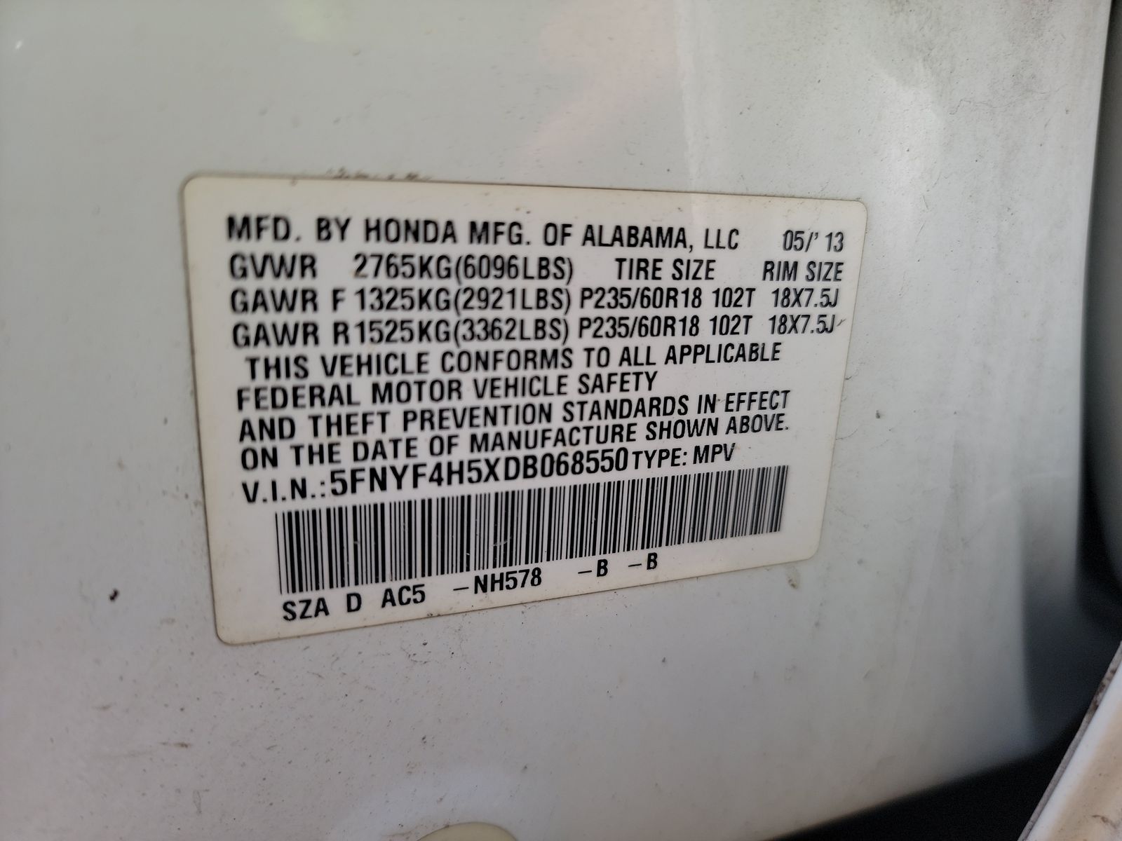 2013 Honda Pilot EX-L AWD