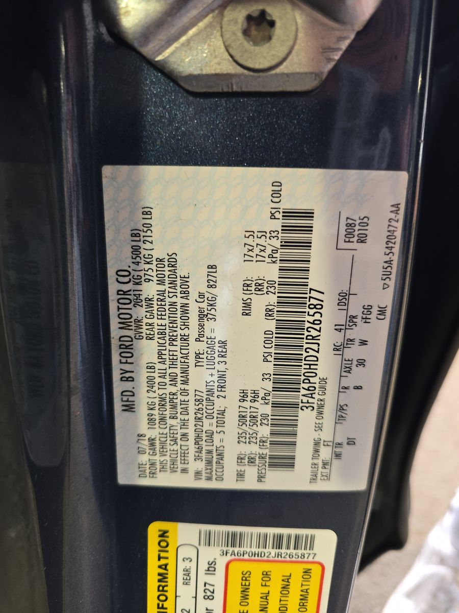 2018 Ford Fusion SE FWD