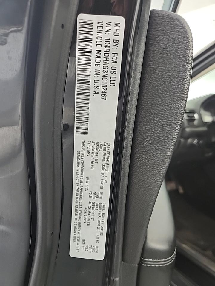 2022 Dodge Durango SXT RWD