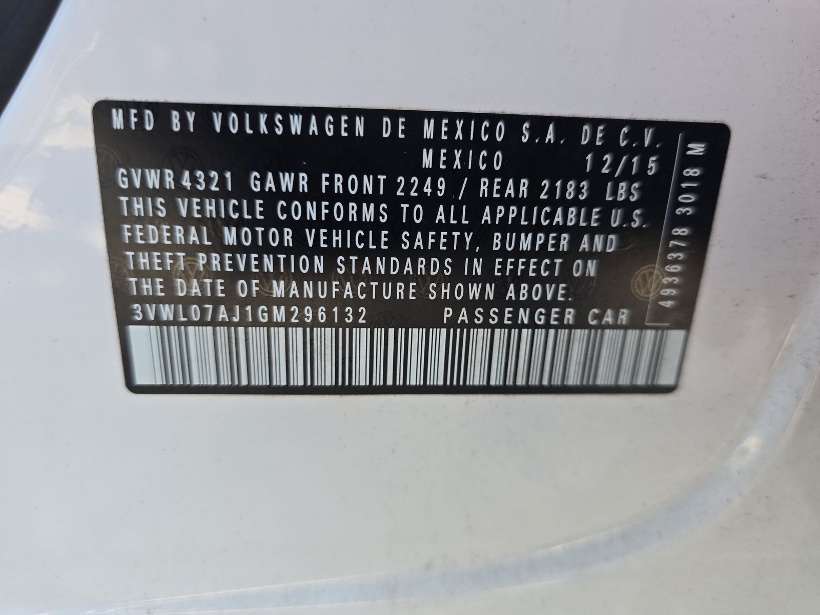 2016 Volkswagen Jetta 1.8T SEL FWD