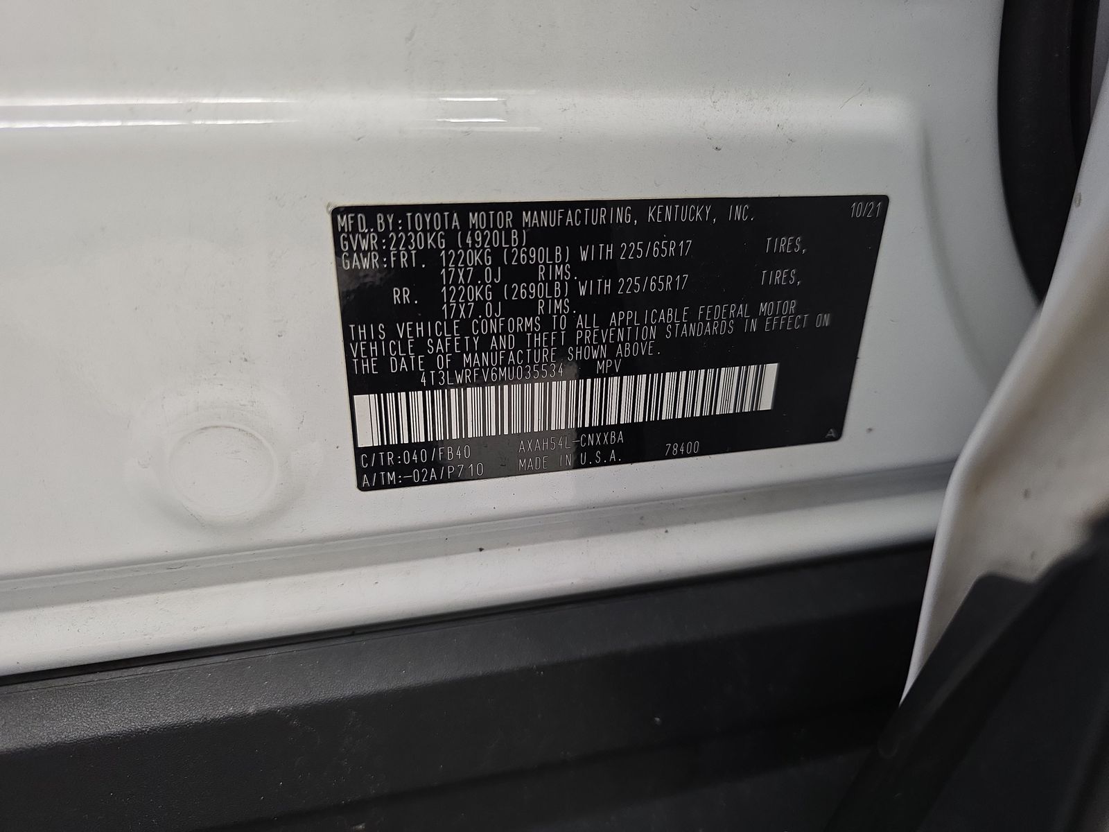 2021 Toyota RAV4 Hybrid LE AWD