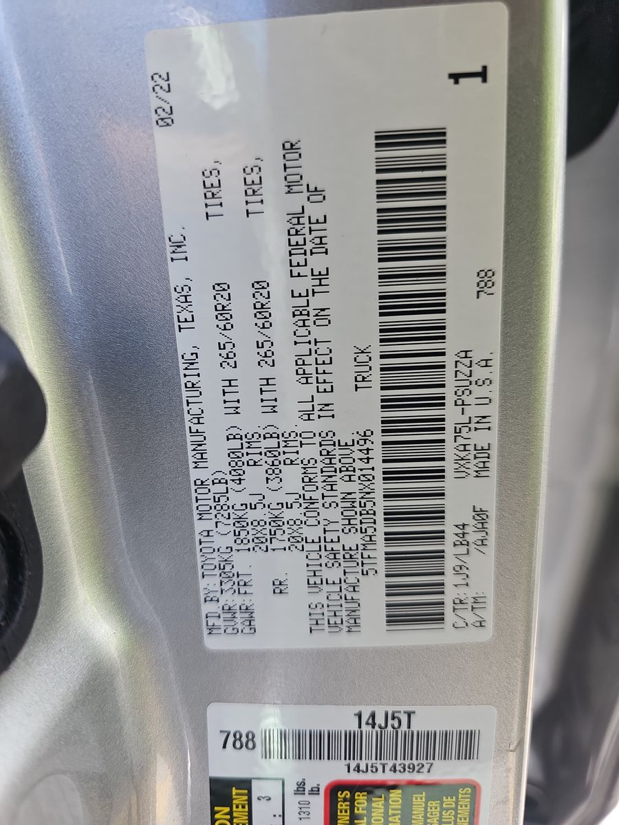 2022 Toyota Tundra 1794 Edition AWD