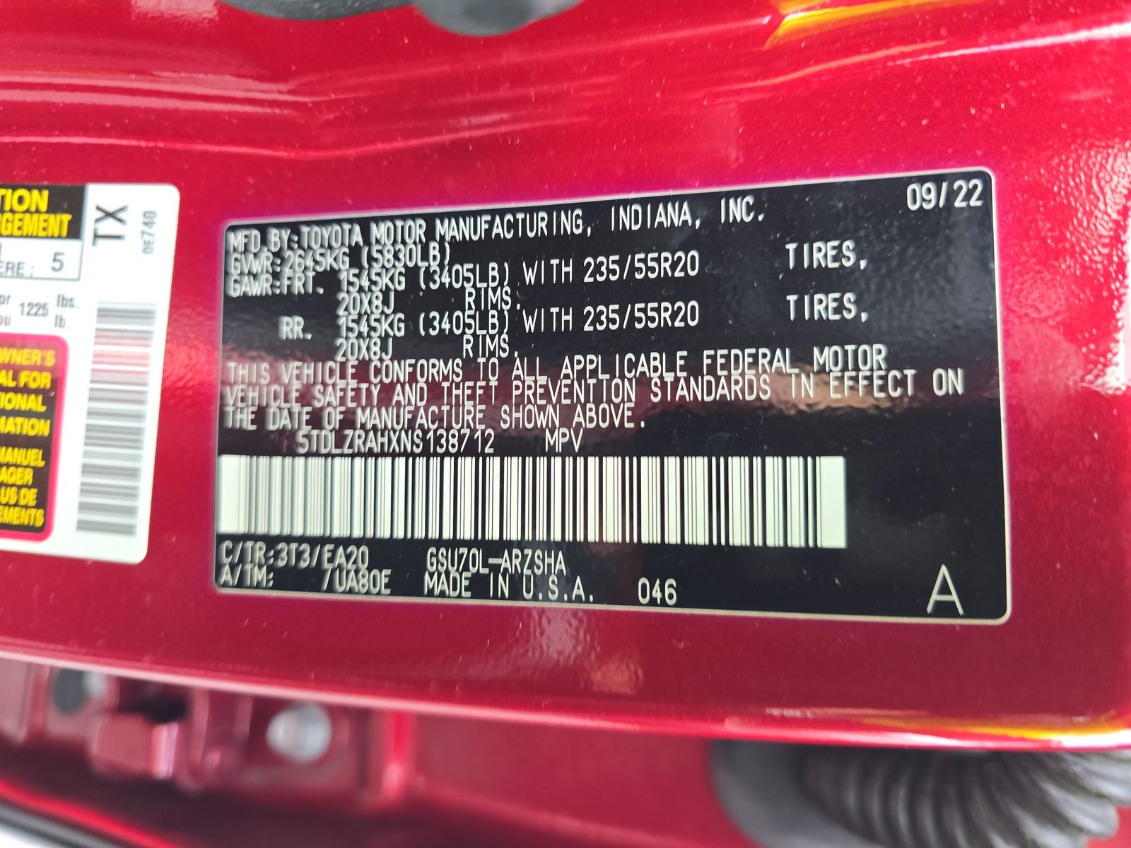 2022 Toyota Highlander XSE FWD