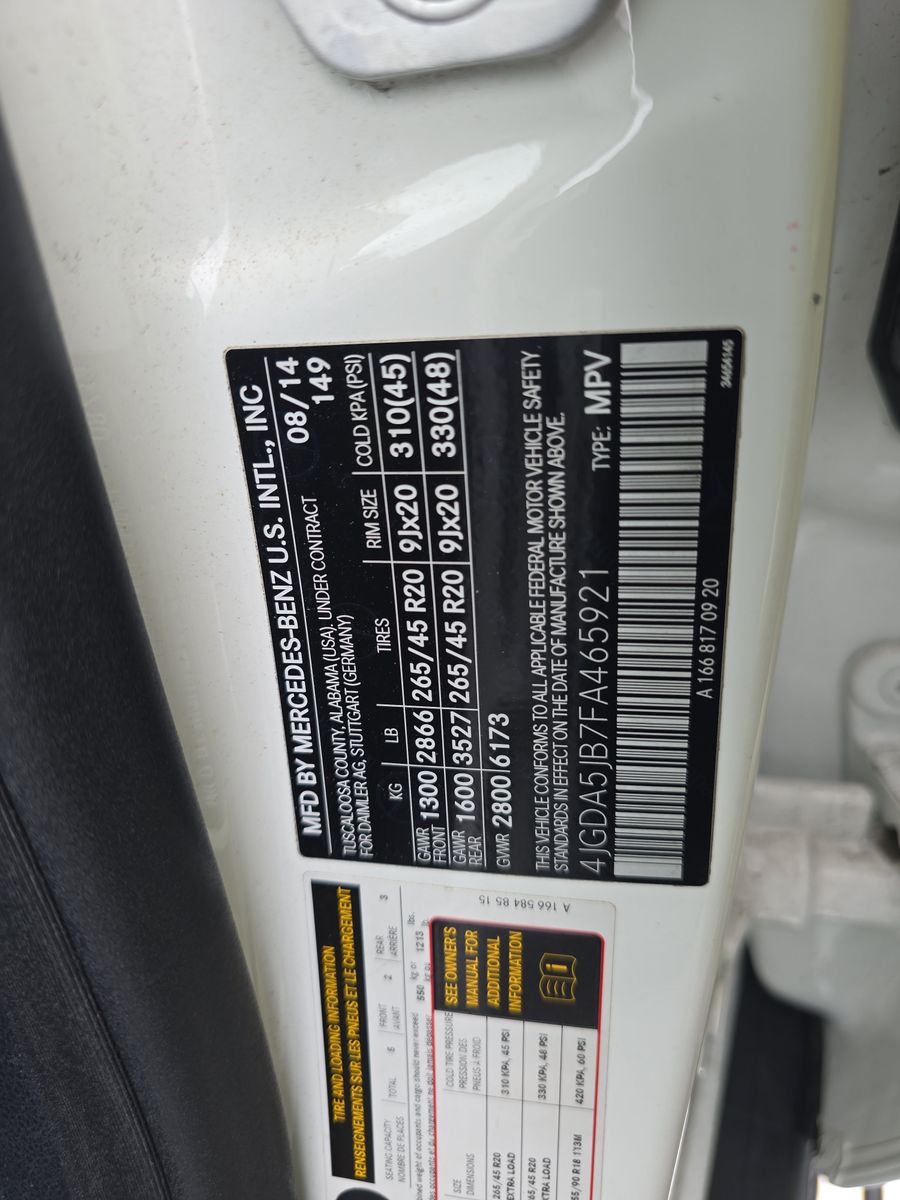 2015 Mercedes-Benz M-Class ML 350 RWD