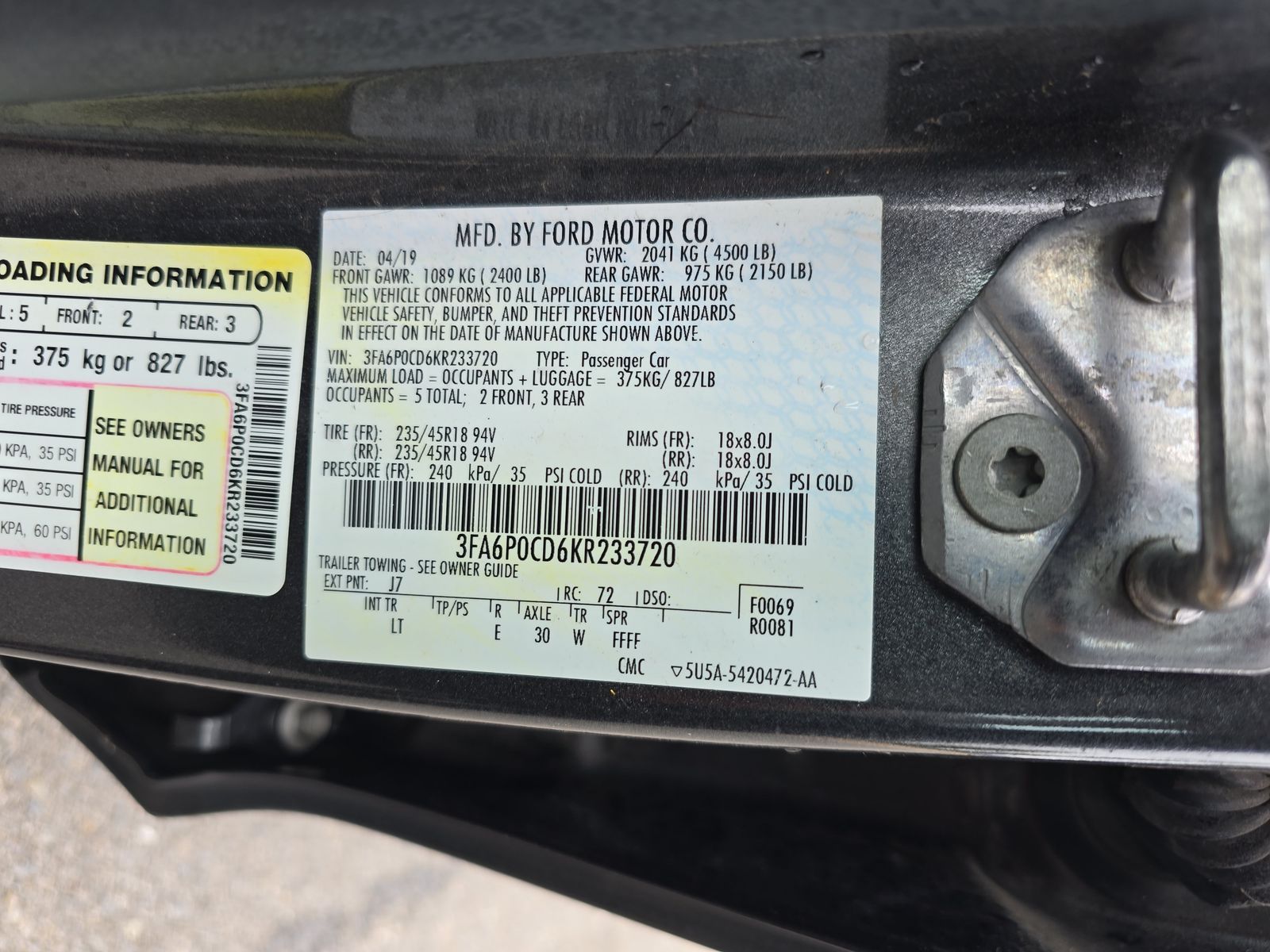 2019 Ford Fusion SEL FWD